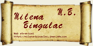Milena Bingulac vizit kartica